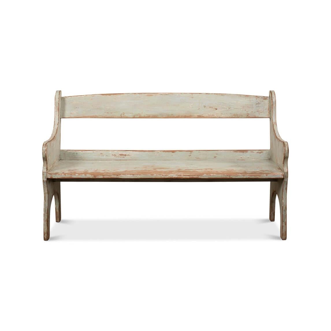 This piece, with its lovingly worn sage paint and solid, enduring wood construction, tells a story of gatherings and conversations from years past.

The soft patina, reminiscent of aged copper, adds a touch of nostalgic color that feels at home in