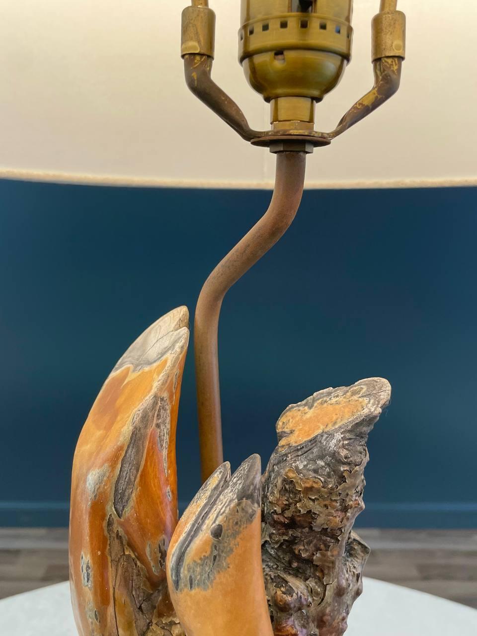 Burl Vintage Farmhouse Live Edge Root Table Lamp For Sale