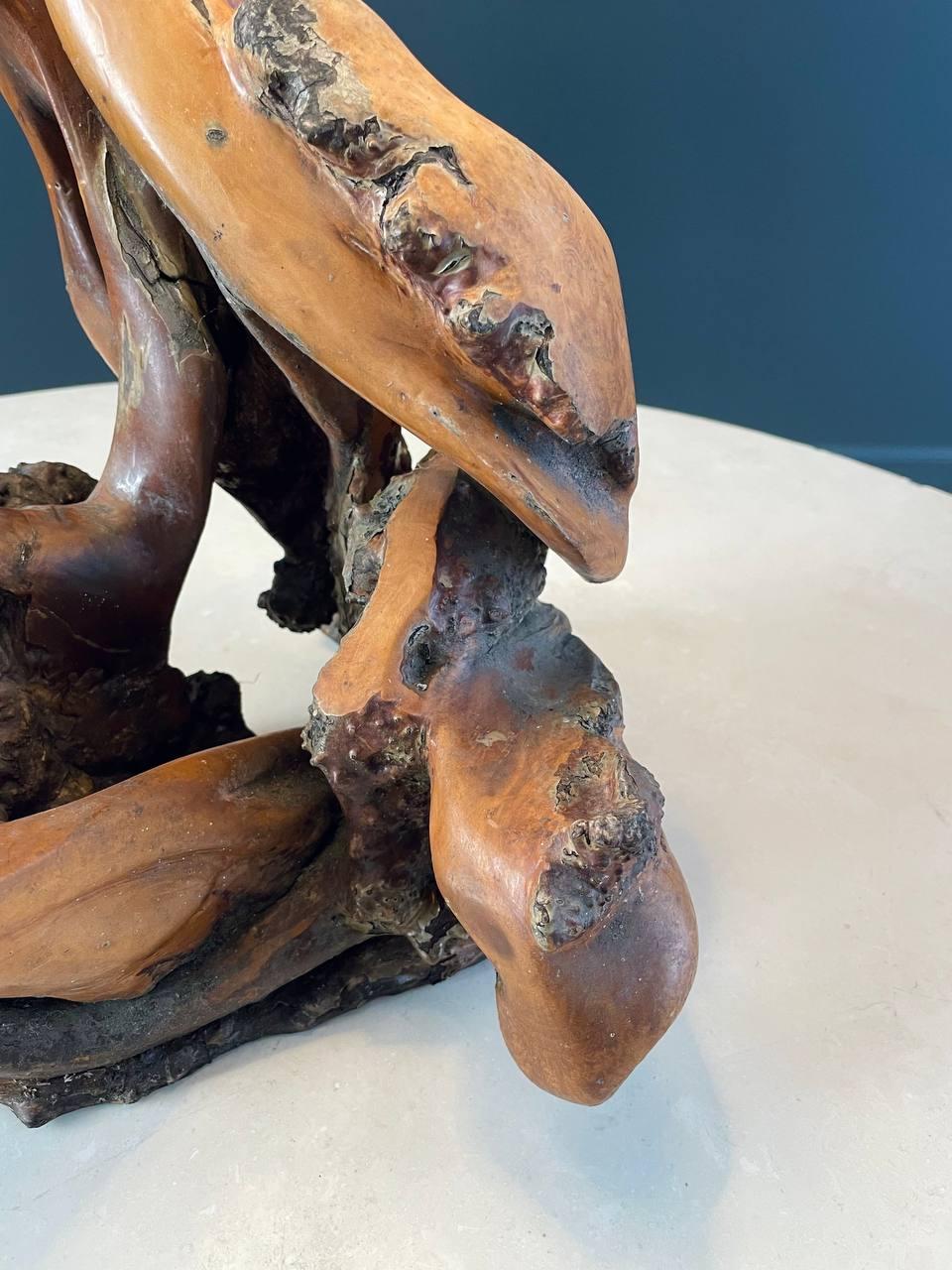 Vintage Farmhouse Live Edge Root Table Lamp For Sale 2