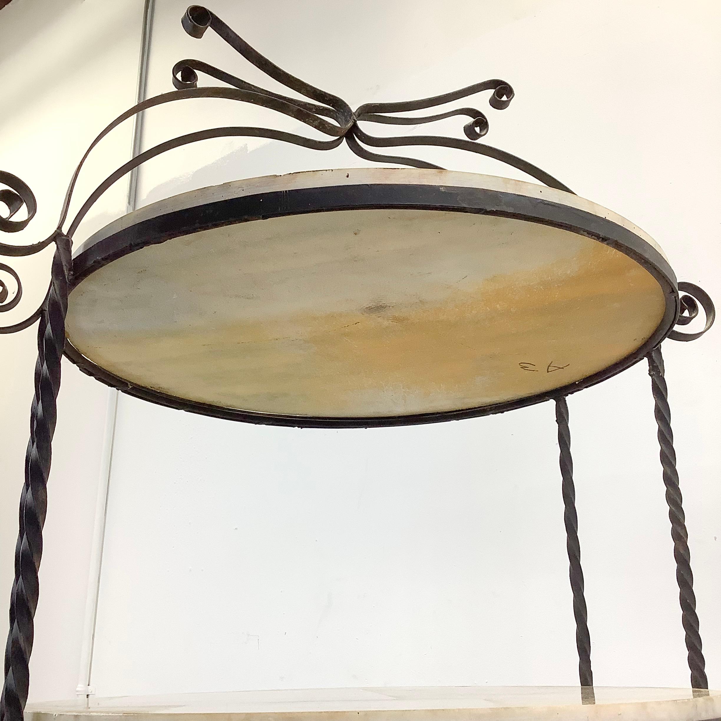 Vintage Farmhouse Shelf in Iron and Marble For Sale 4