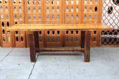 Table de ferme vintage en bois massif, années 1930