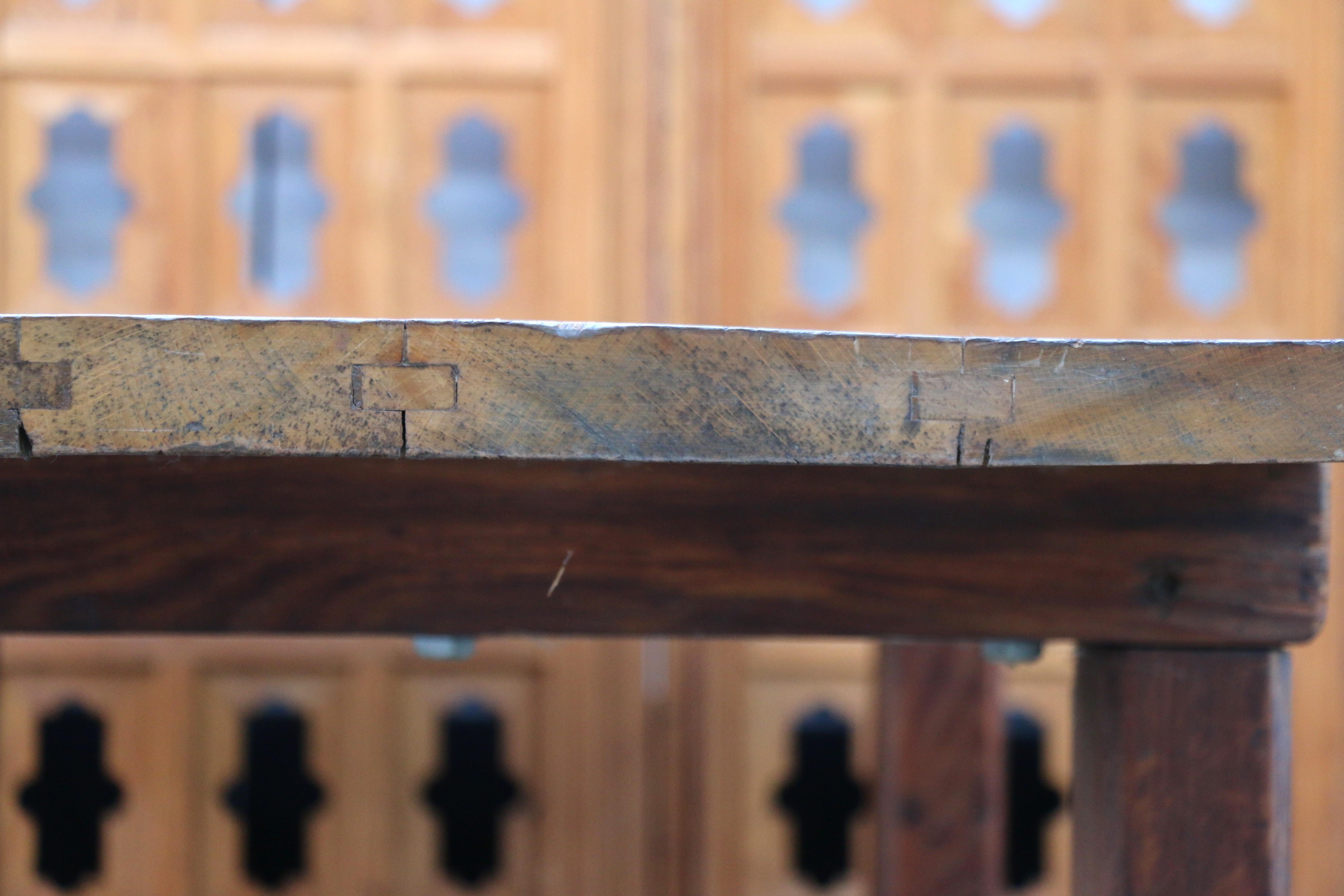 Tavolo in legno massiccio da fattoria vintage, anni '30 in vendita 2