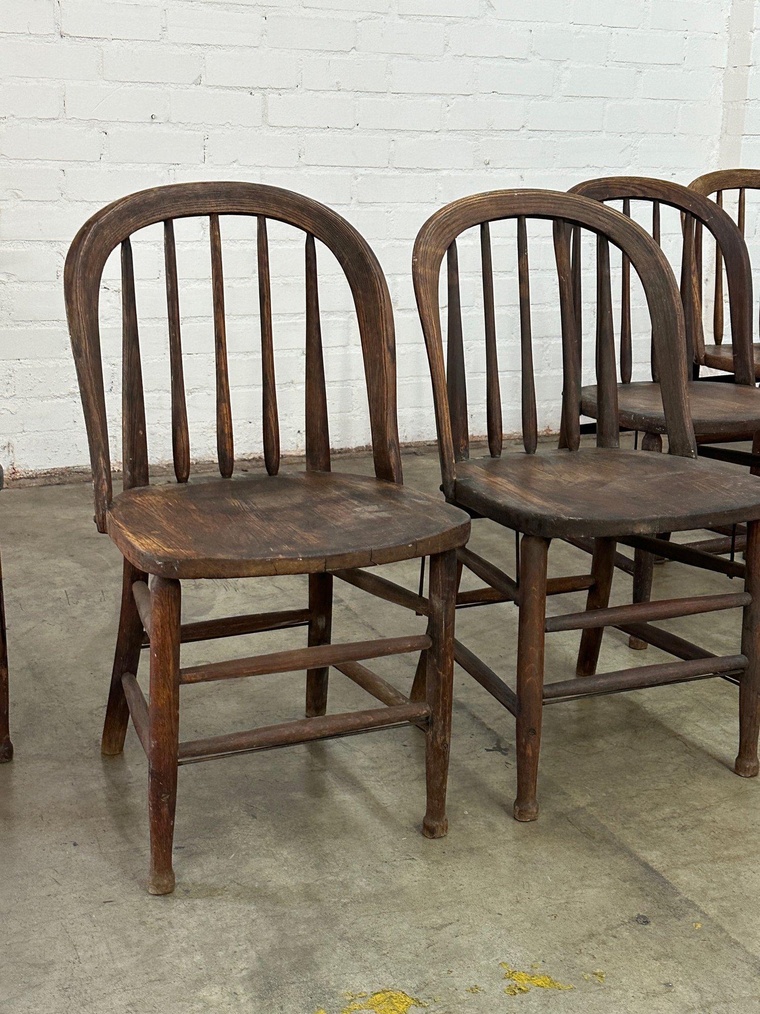 Vintage Farmhouse Spindle Chairs In Fair Condition In Los Angeles, CA