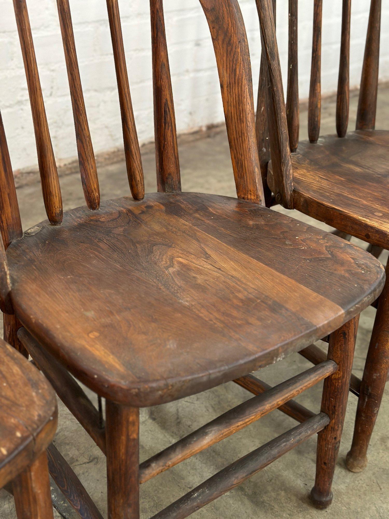 Vintage Farmhouse Spindle Chairs- Set of 4 For Sale 10