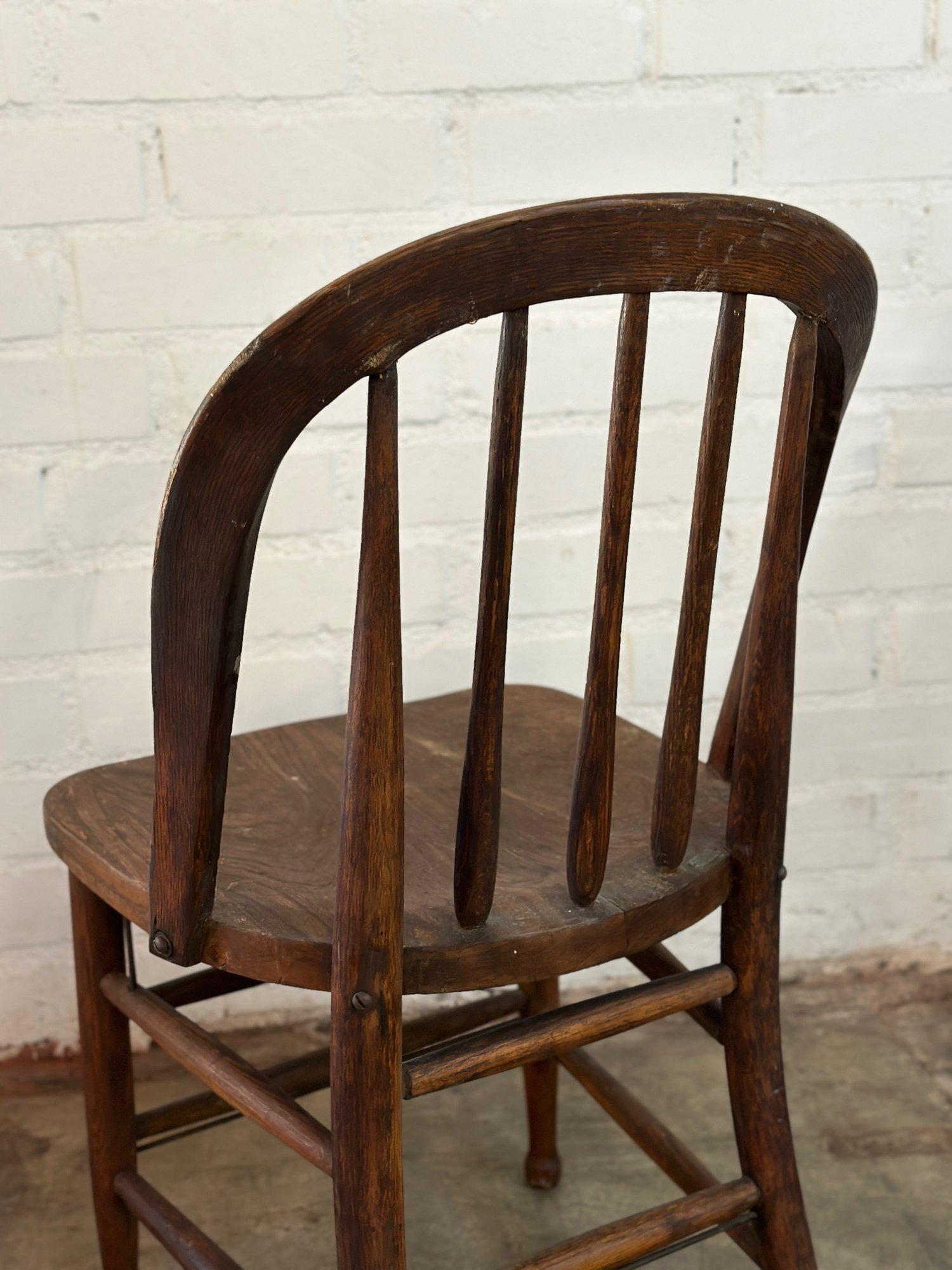 Vintage Farmhouse Spindle Chairs- Set of 4 For Sale 12