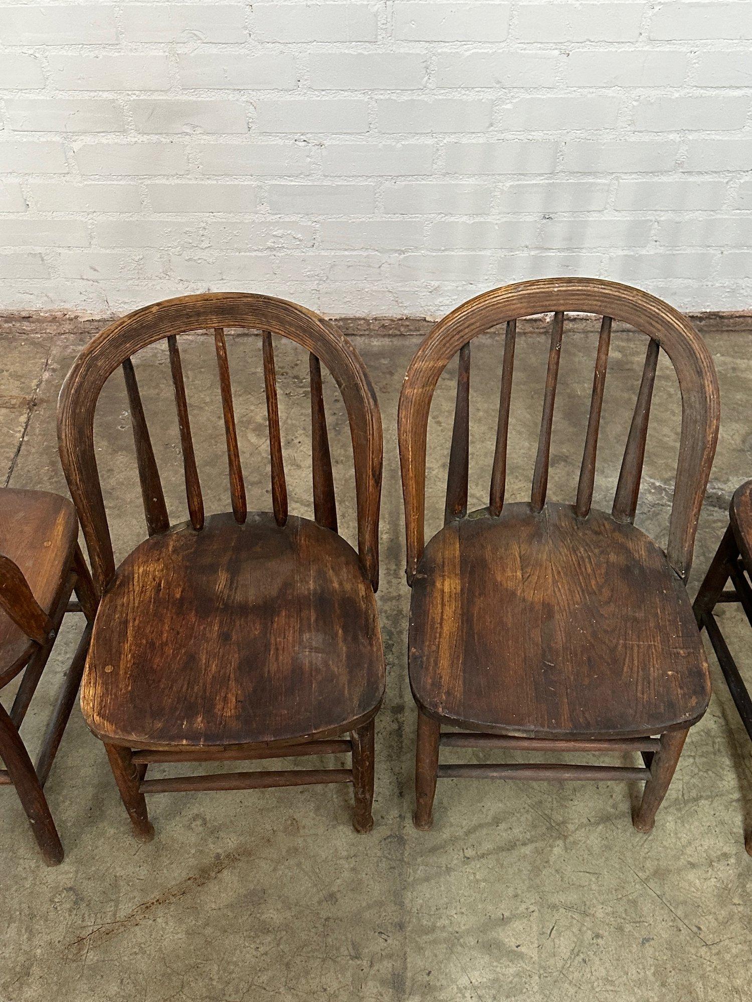 Vintage Farmhouse Spindle Chairs- Set of 4 For Sale 13