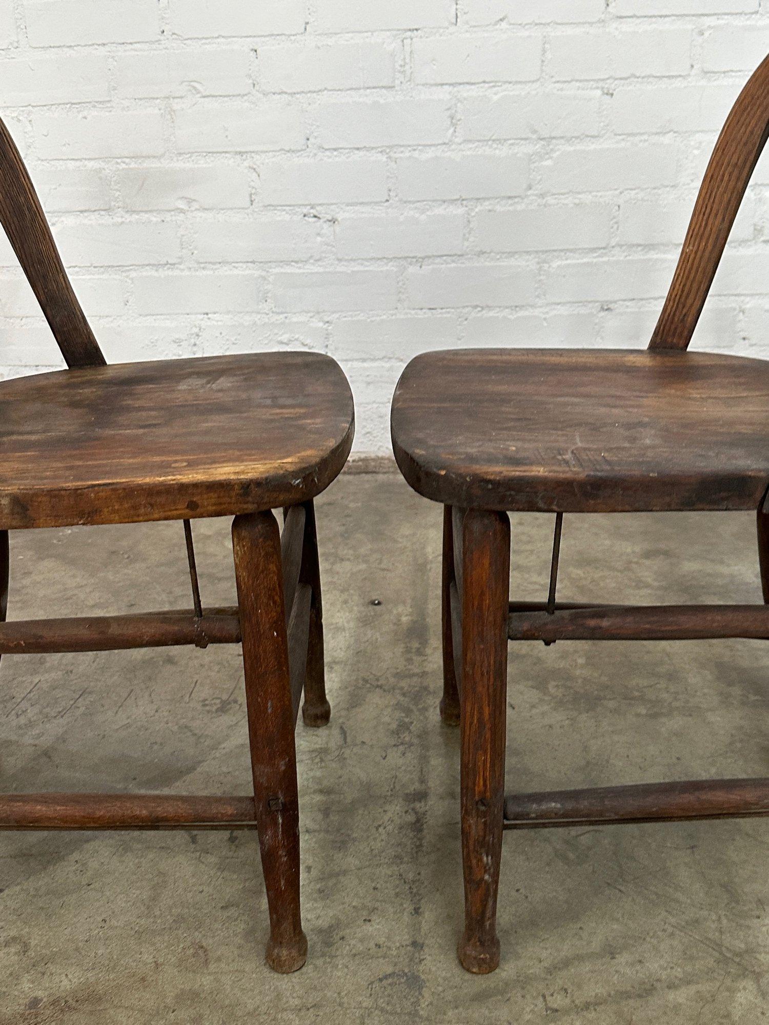 Vintage Farmhouse Spindle Chairs- Set of 4 For Sale 14