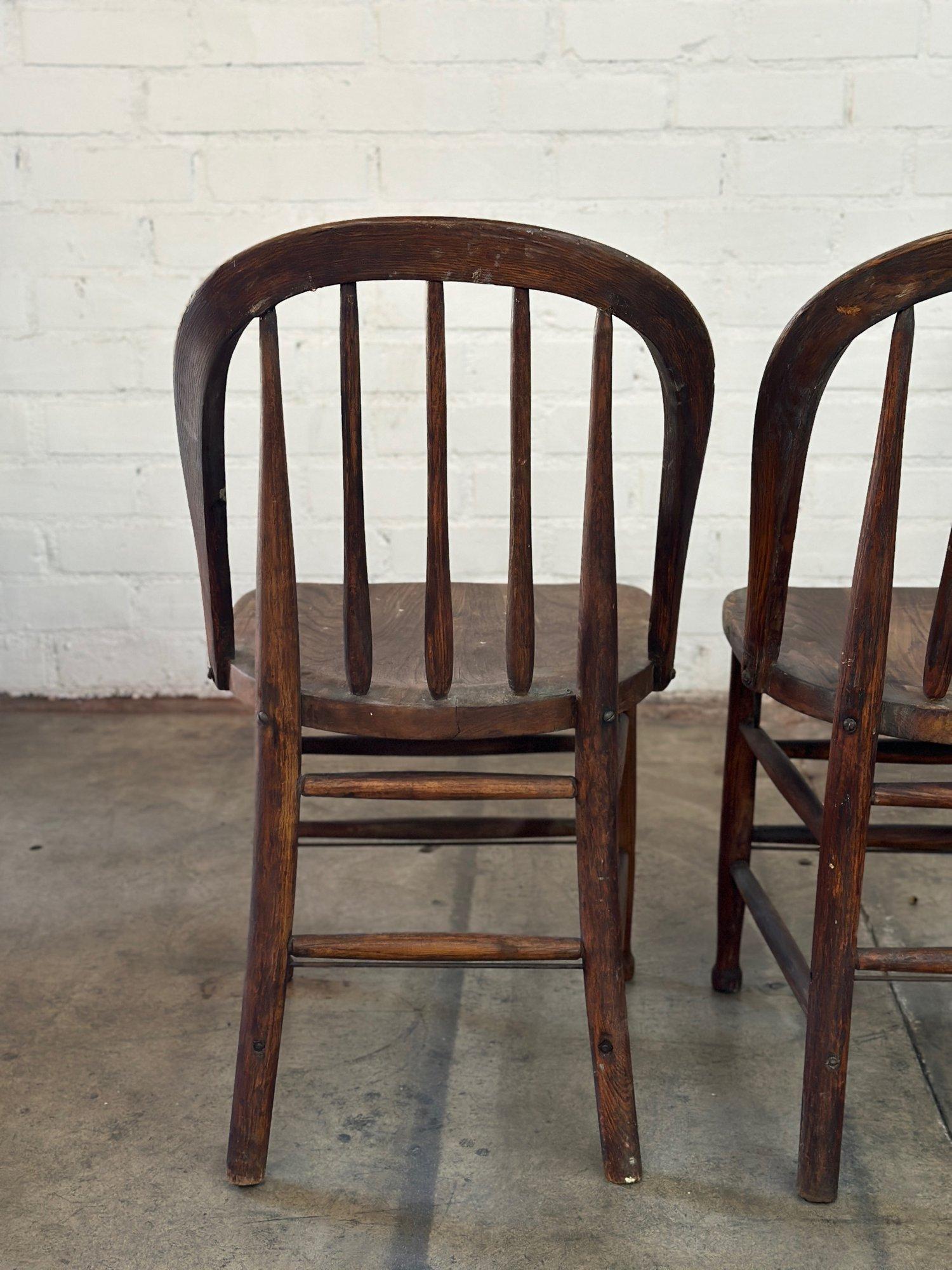 Vintage Farmhouse Spindle Chairs- Set of 4 For Sale 1