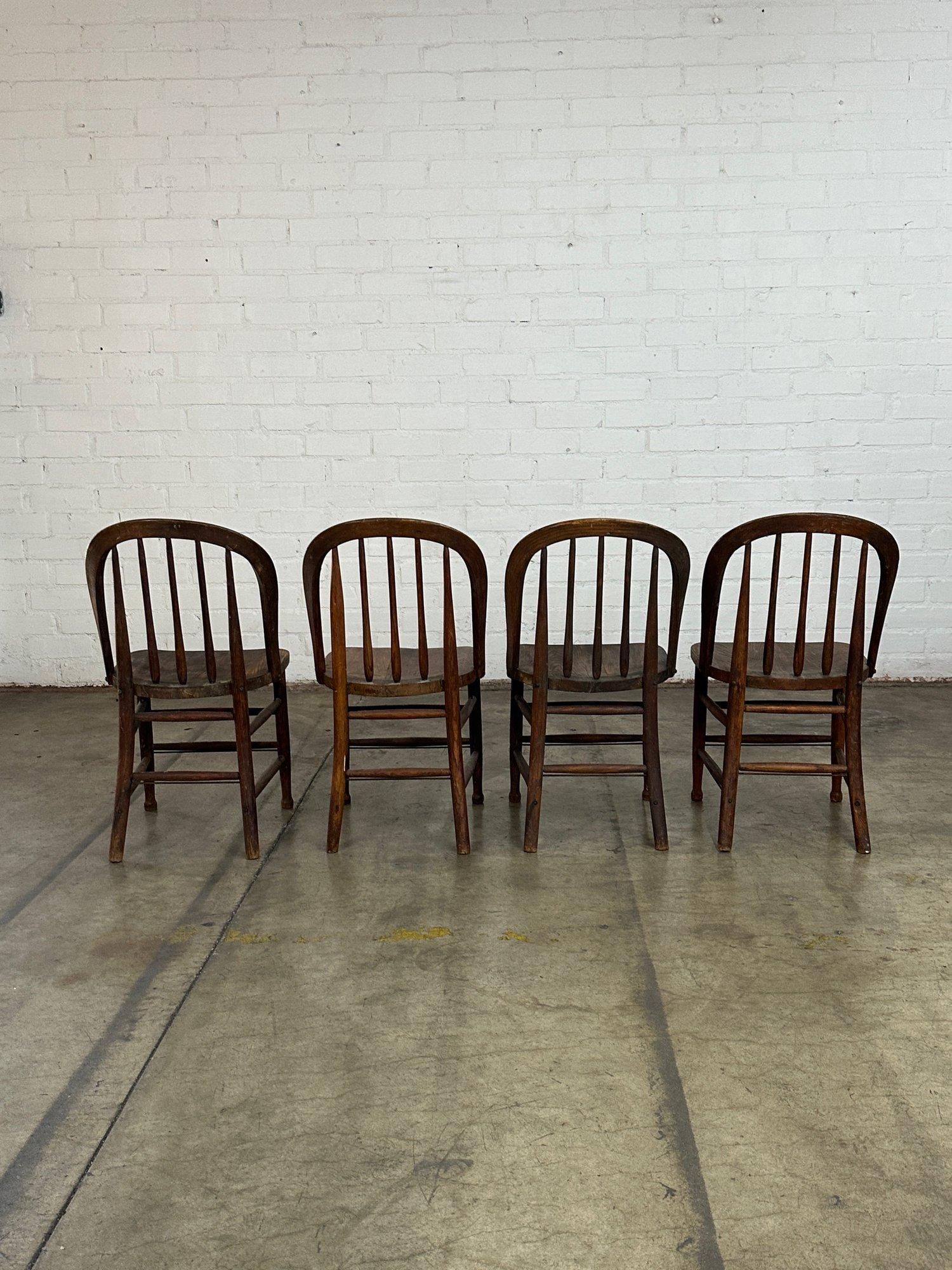 Vintage Farmhouse Spindle Chairs- Set of 4 For Sale 2