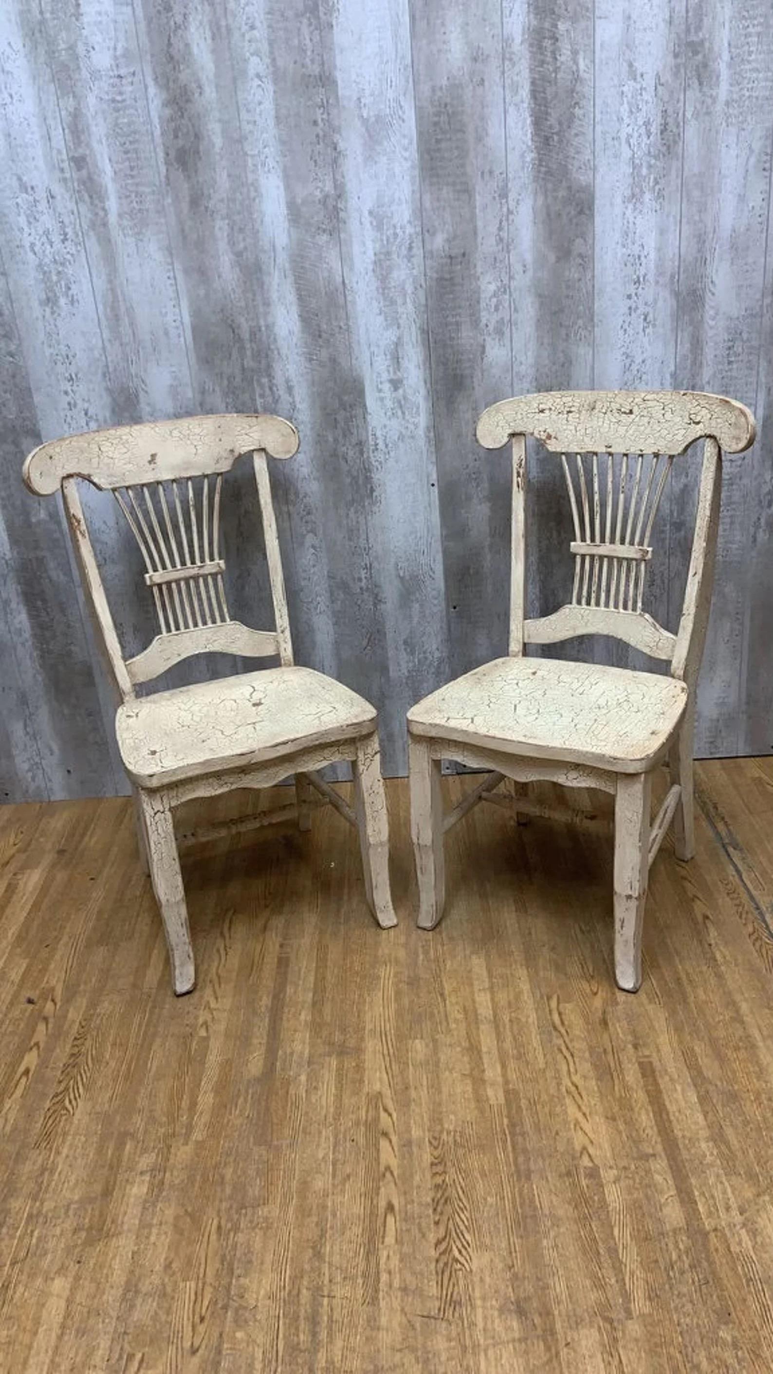 Sedie da pranzo vintage in stile rustico - set da 5 in vendita 2
