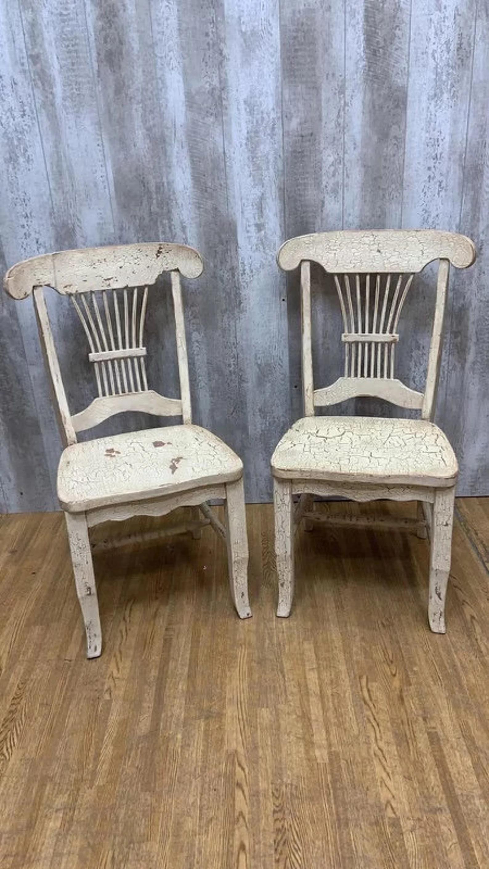 Sedie da pranzo vintage in stile rustico - set da 5 in vendita 3