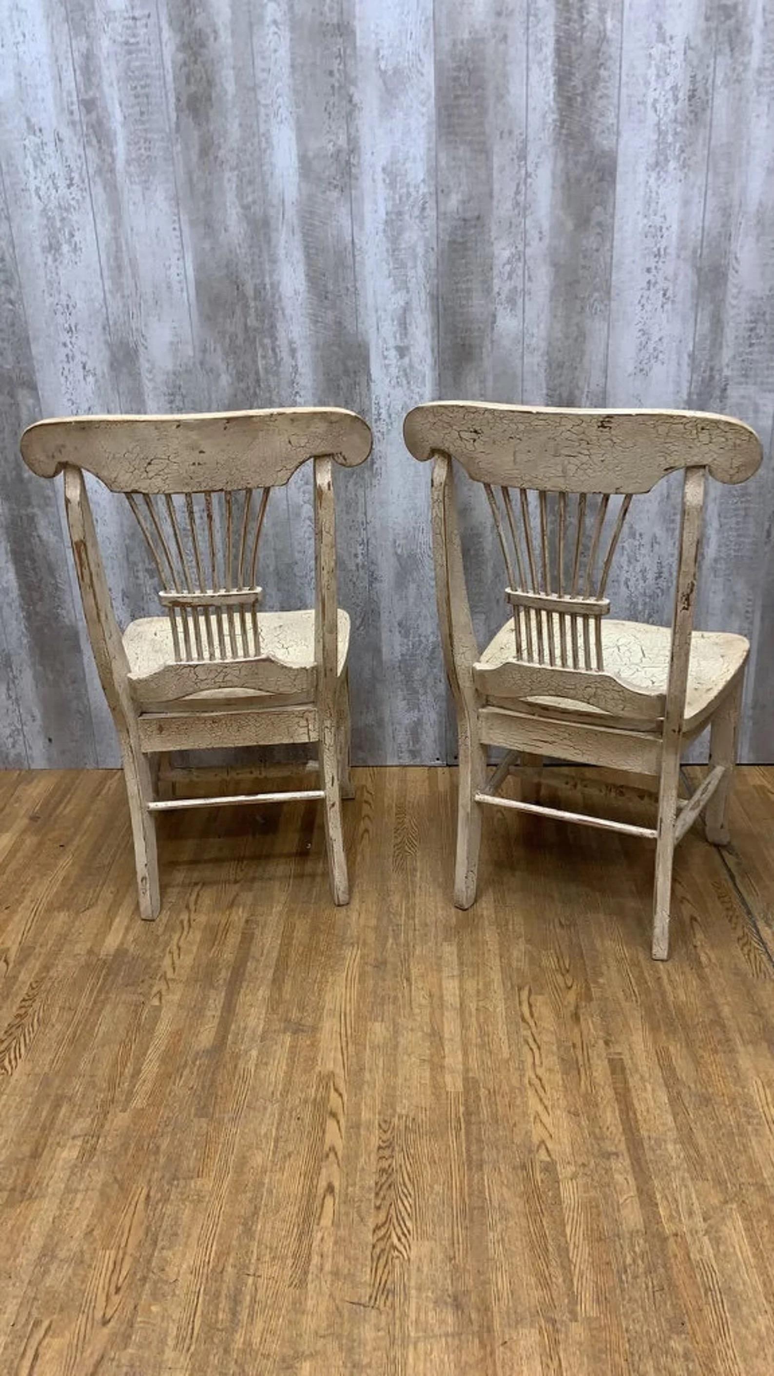 Dipinto Sedie da pranzo vintage in stile rustico - set da 5 in vendita