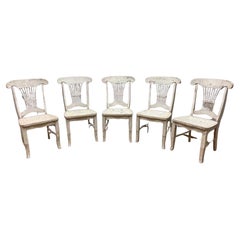 Vintage Farmhouse Style Distressed Dining Chairs - Set of 5