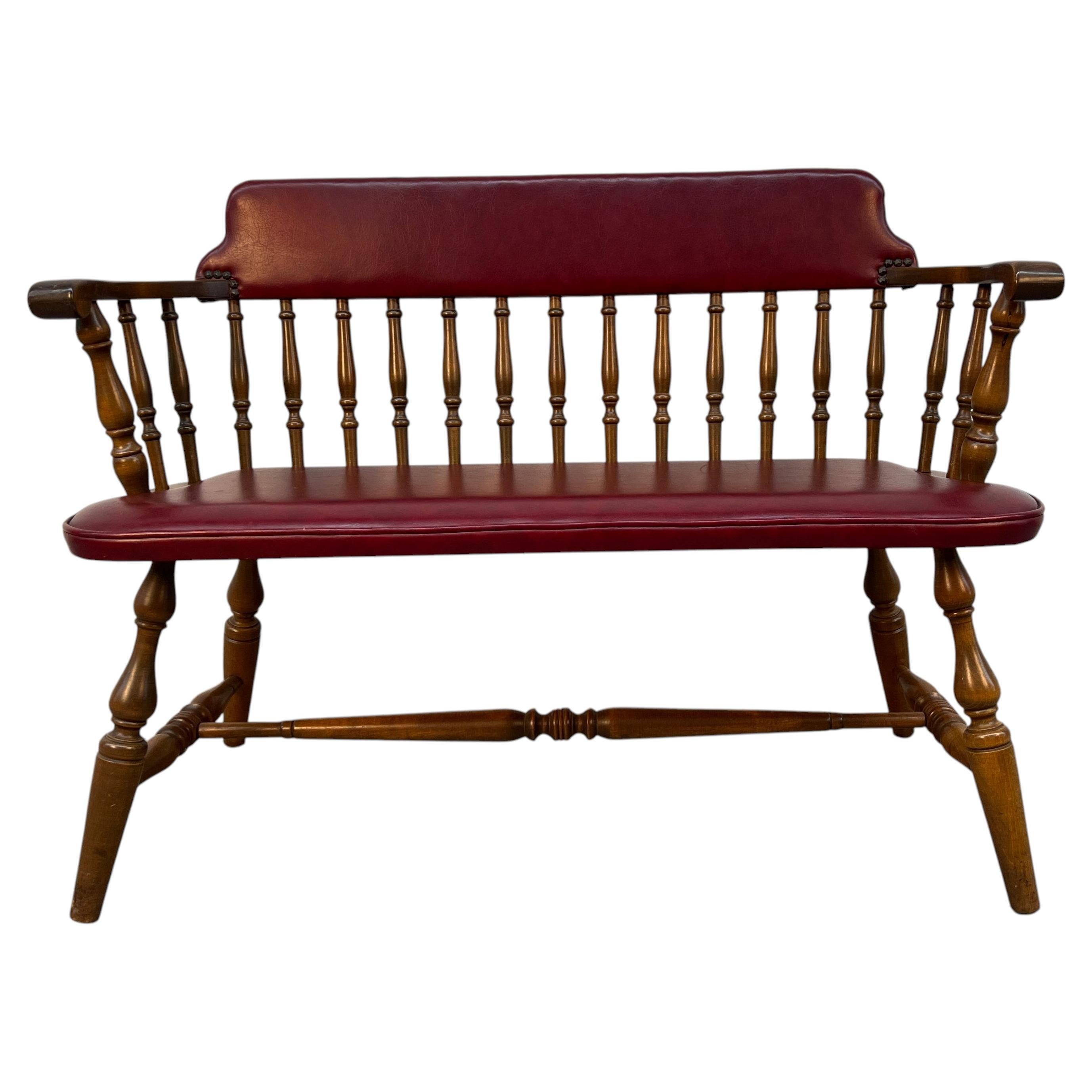 Vintage Farmhouse Windsor-Style Spindle Bench