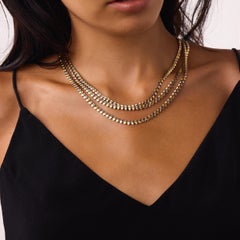 Vintage Faro Italian 14k tricolor gold three layer necklace
