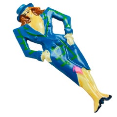 Vintage fashion lady in hat designer brooch