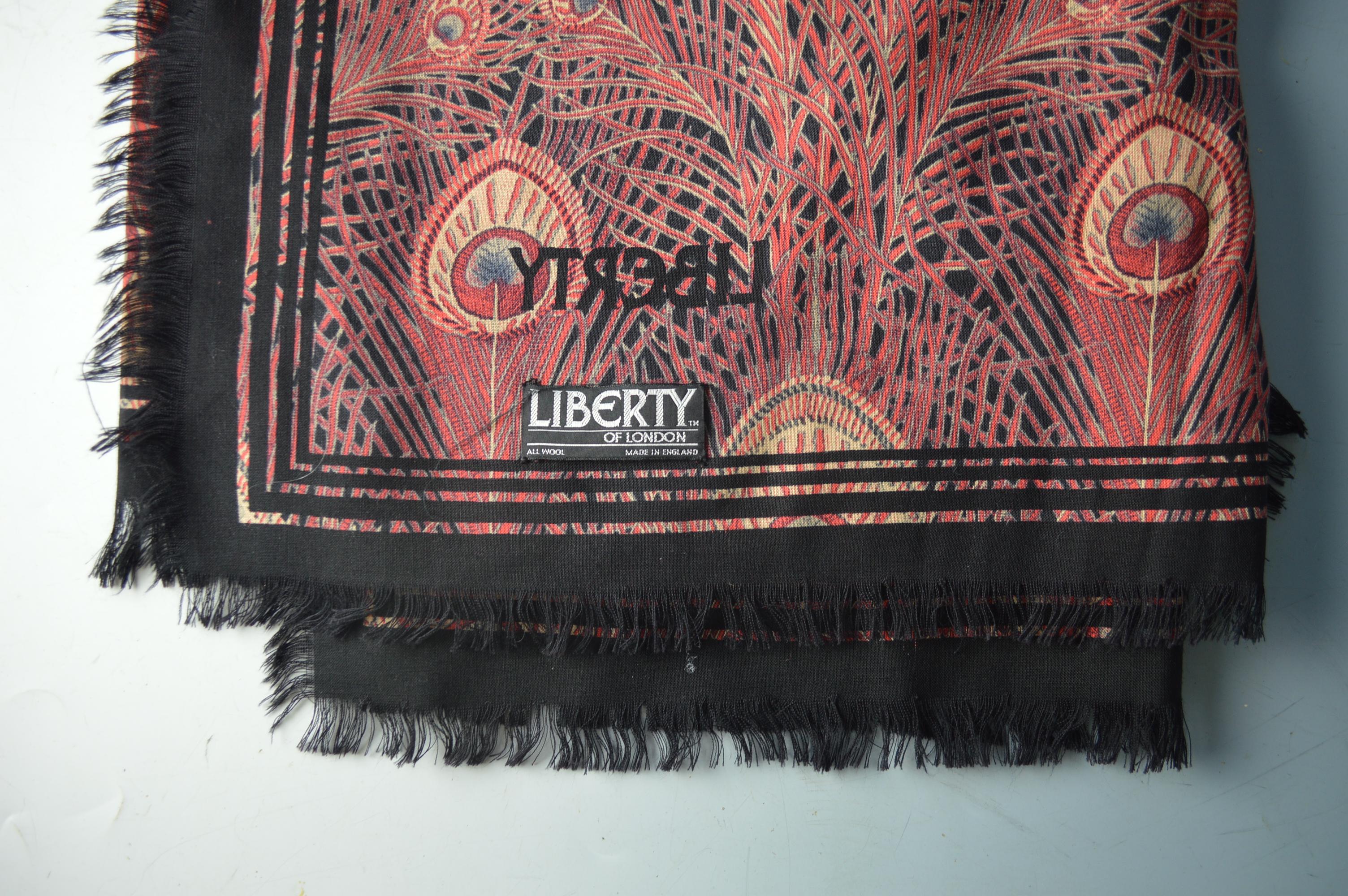 20th Century Vintage Fashion Liberty London Wool Peacock Shawl Scarf Gifts