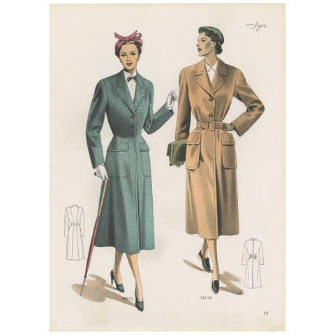 Vintage Fashion Print ‘Pl. 14213’ Published in Ladies Styles, 1951