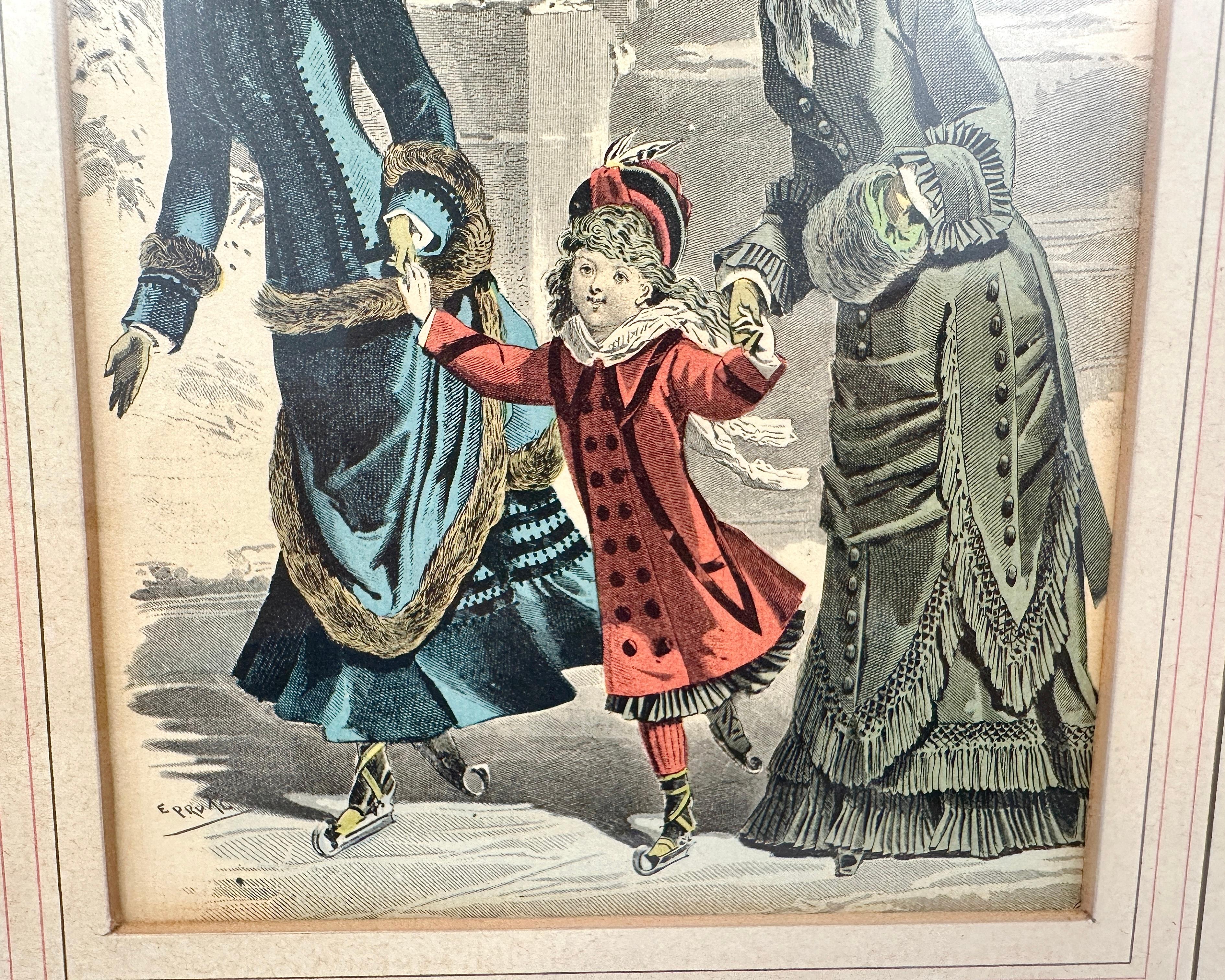 Vintage-Modedrucke in Rahmen Französische Mode, handbemalte Illustrationen, 1960 im Angebot 1