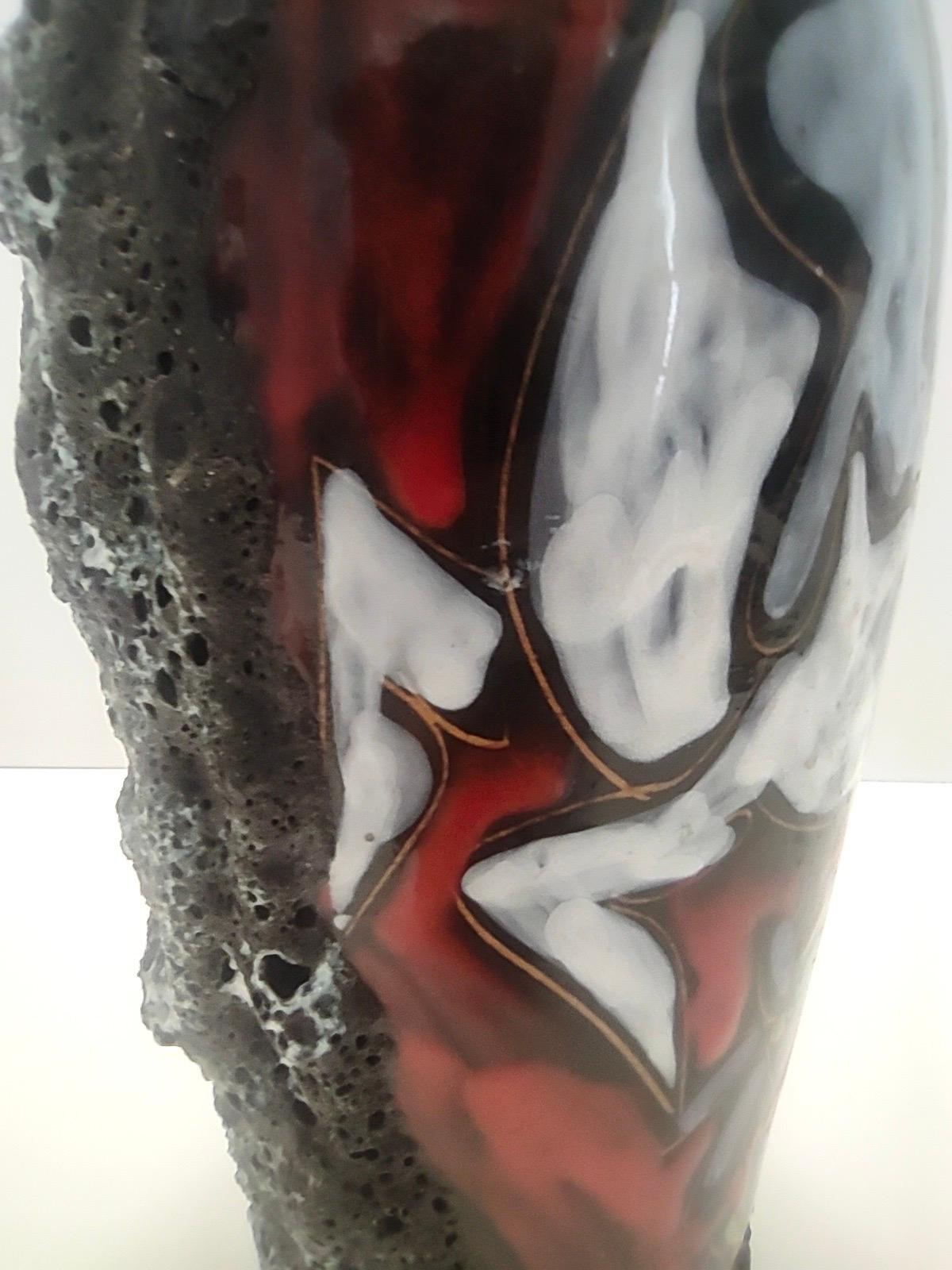 Vase vintage en faïence de lave grasse de Giulianelli pour Ceramiche San Marino en vente 2