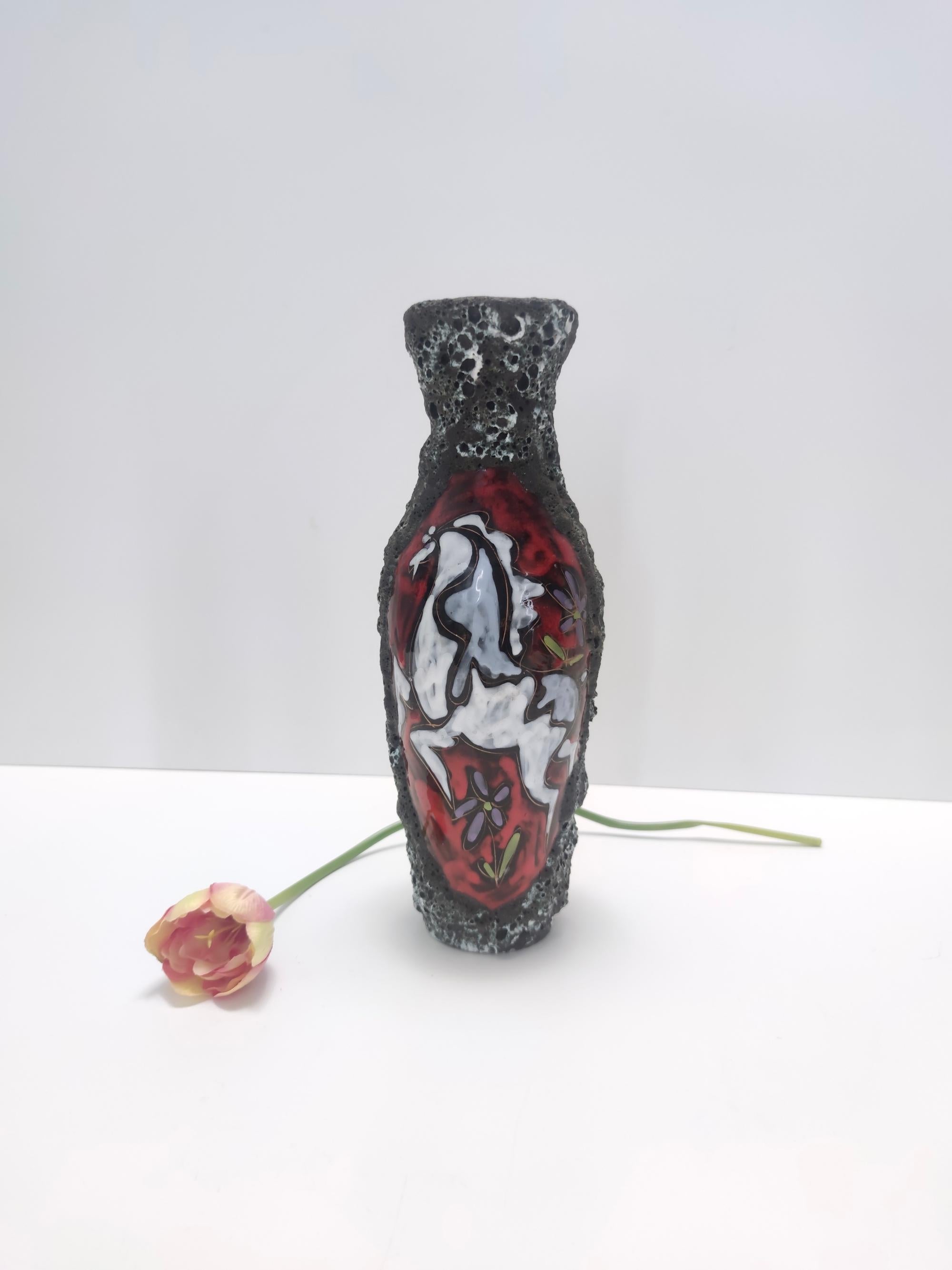 Mid-Century Modern Vintage Fat Lava Earthenware Vase by Giulianelli for Ceramiche San Marino For Sale
