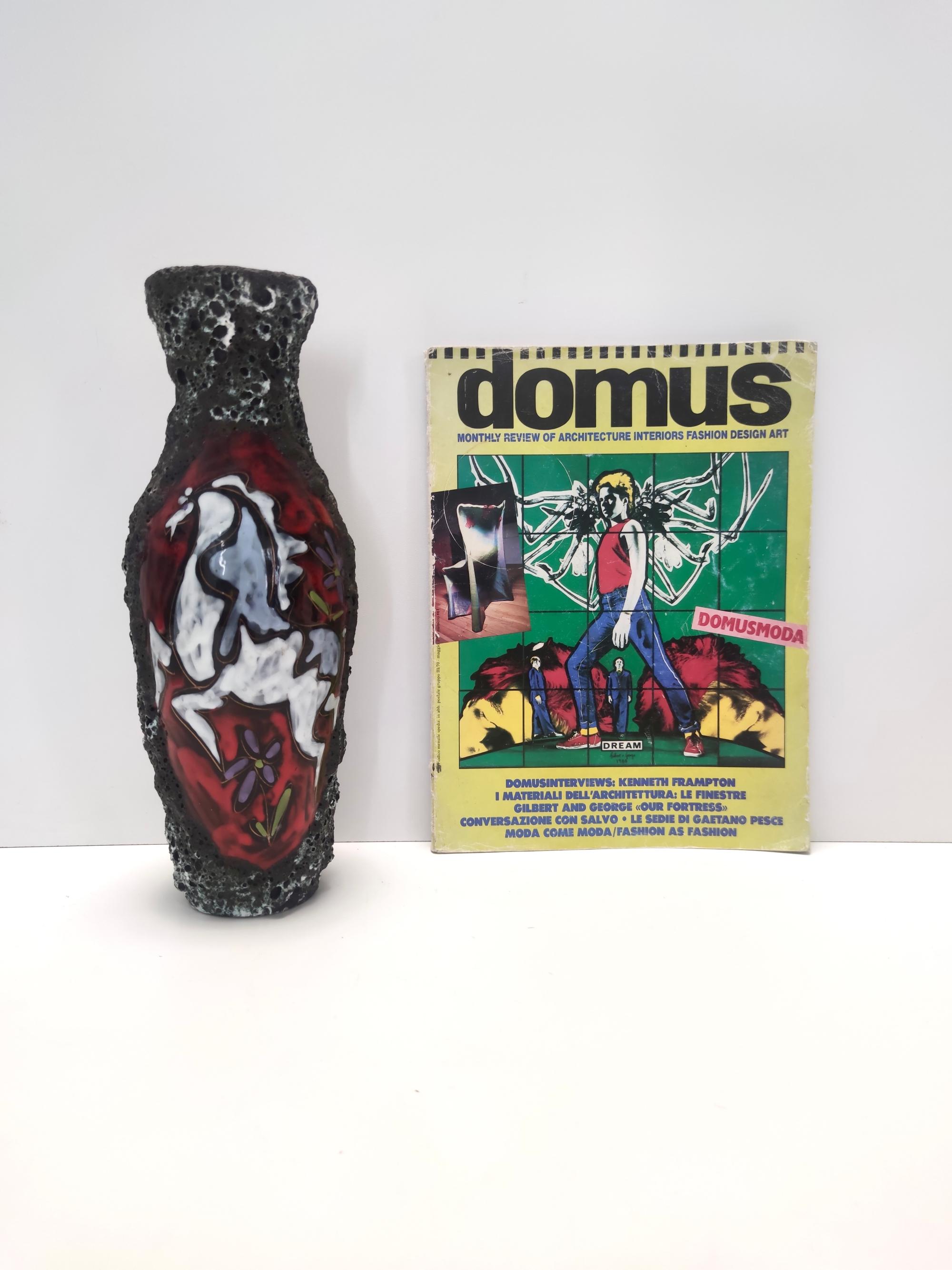 Mid-Century Modern Vase vintage en faïence de lave grasse de Giulianelli pour Ceramiche San Marino en vente