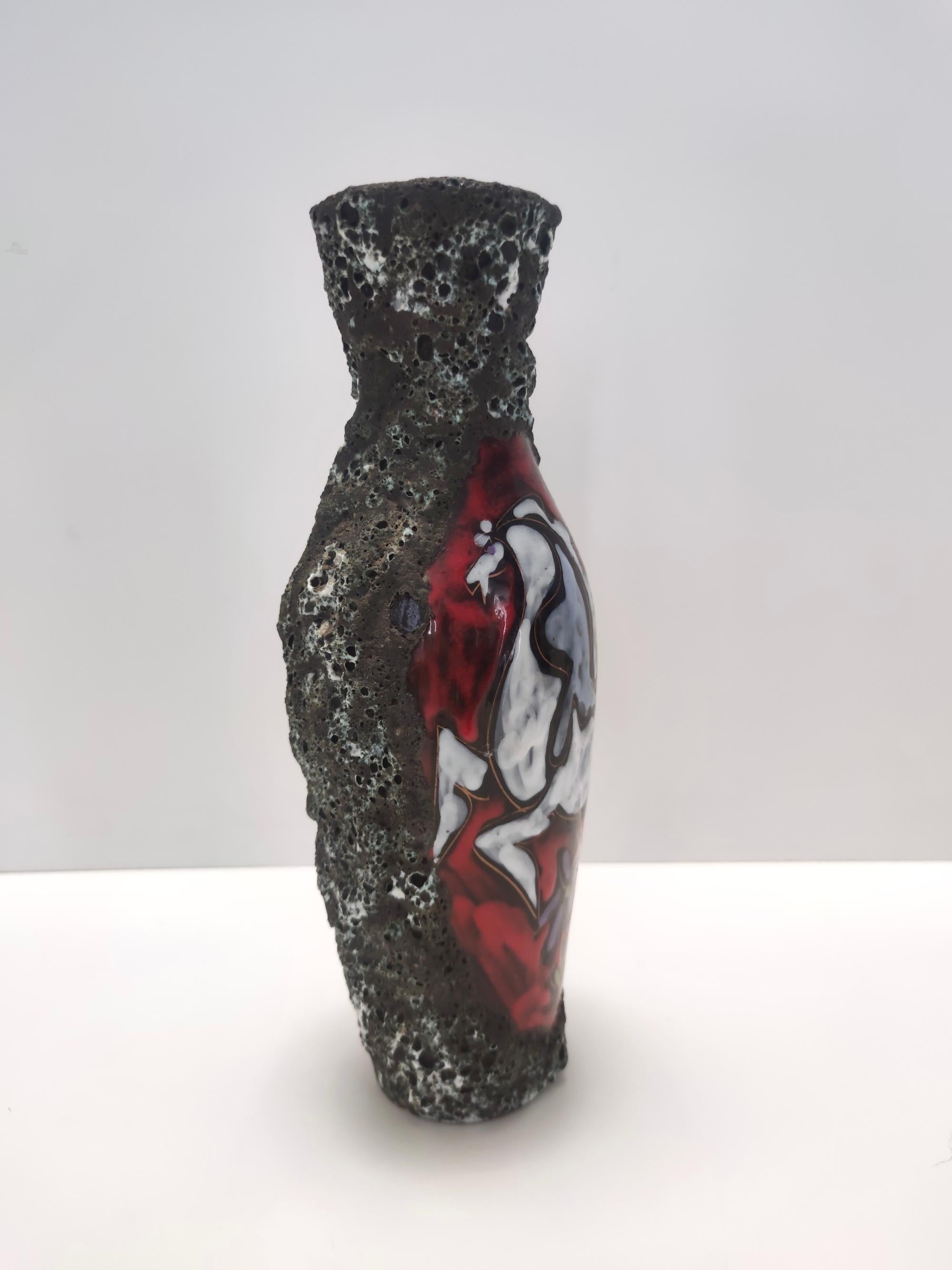italien Vase vintage en faïence de lave grasse de Giulianelli pour Ceramiche San Marino en vente