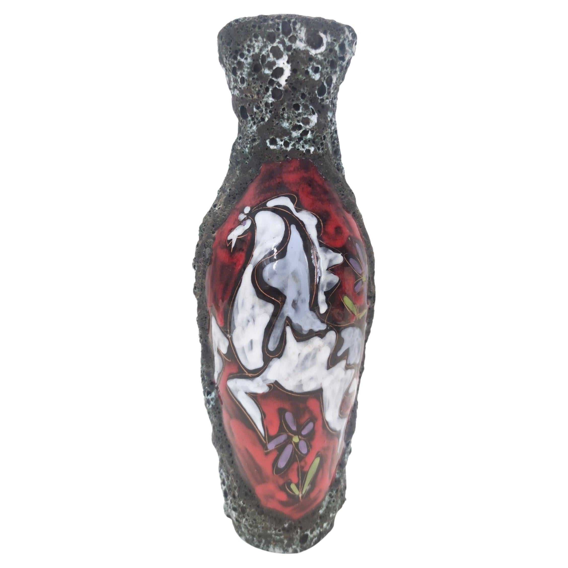 Vase vintage en faïence de lave grasse de Giulianelli pour Ceramiche San Marino en vente