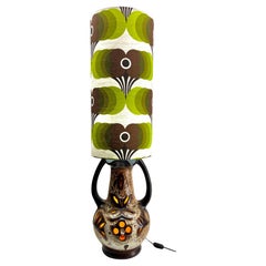 Lampadaire Vintage Fat Lava Orange et Brown Drip-Glazes by Walter Gerhards