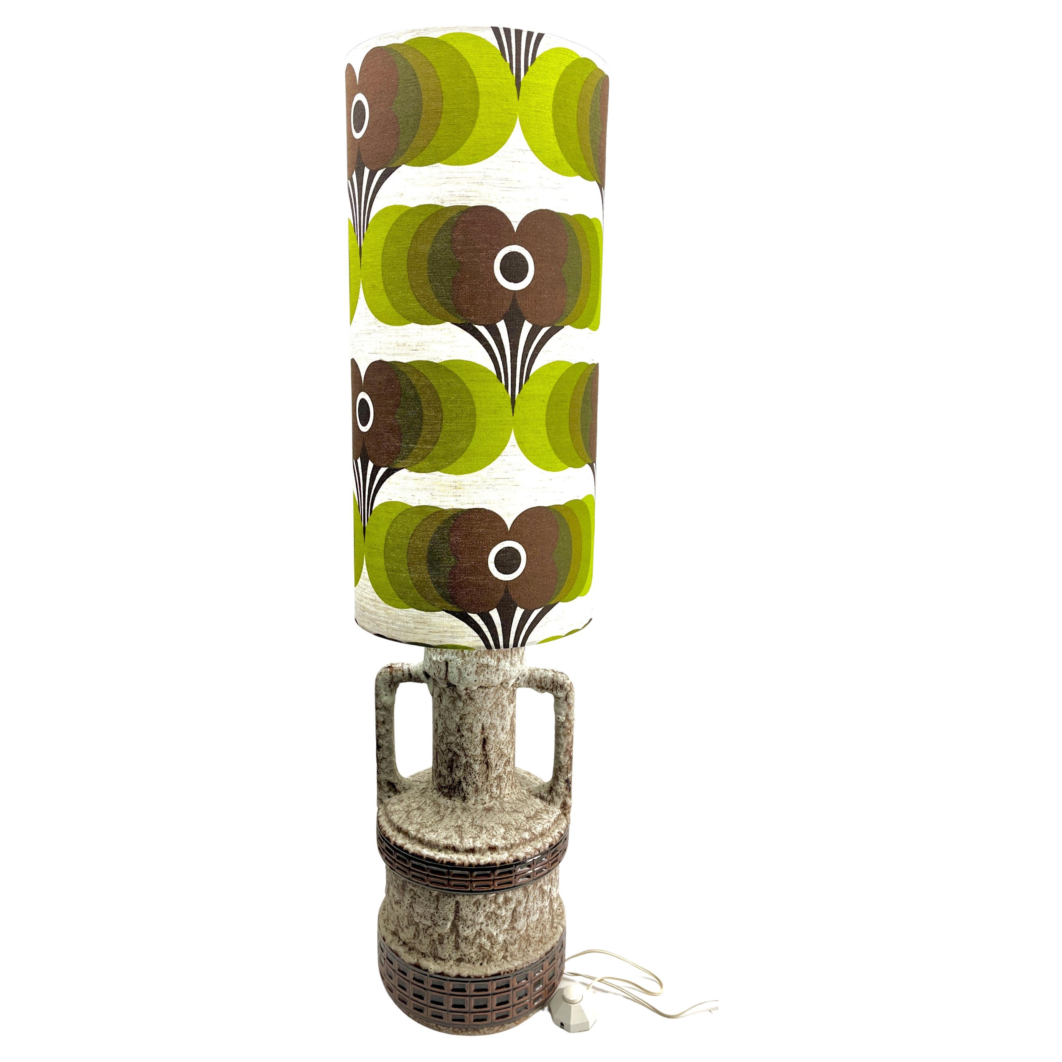 Vintage Fat Lava Large Floor Lamp Drip-Glazes by Walter Gerhards