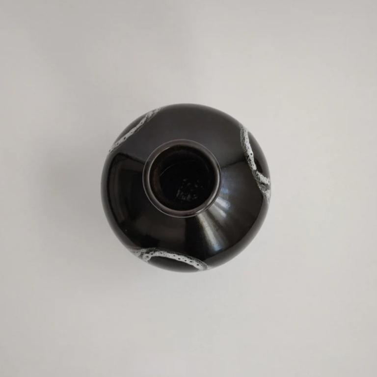 Mid-20th Century Vintage Fat Lava Vase, Black, Germany c. 1960s For Sale
