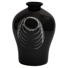 Vase vintage en lave grasse noire, Allemagne, vers les années 1960