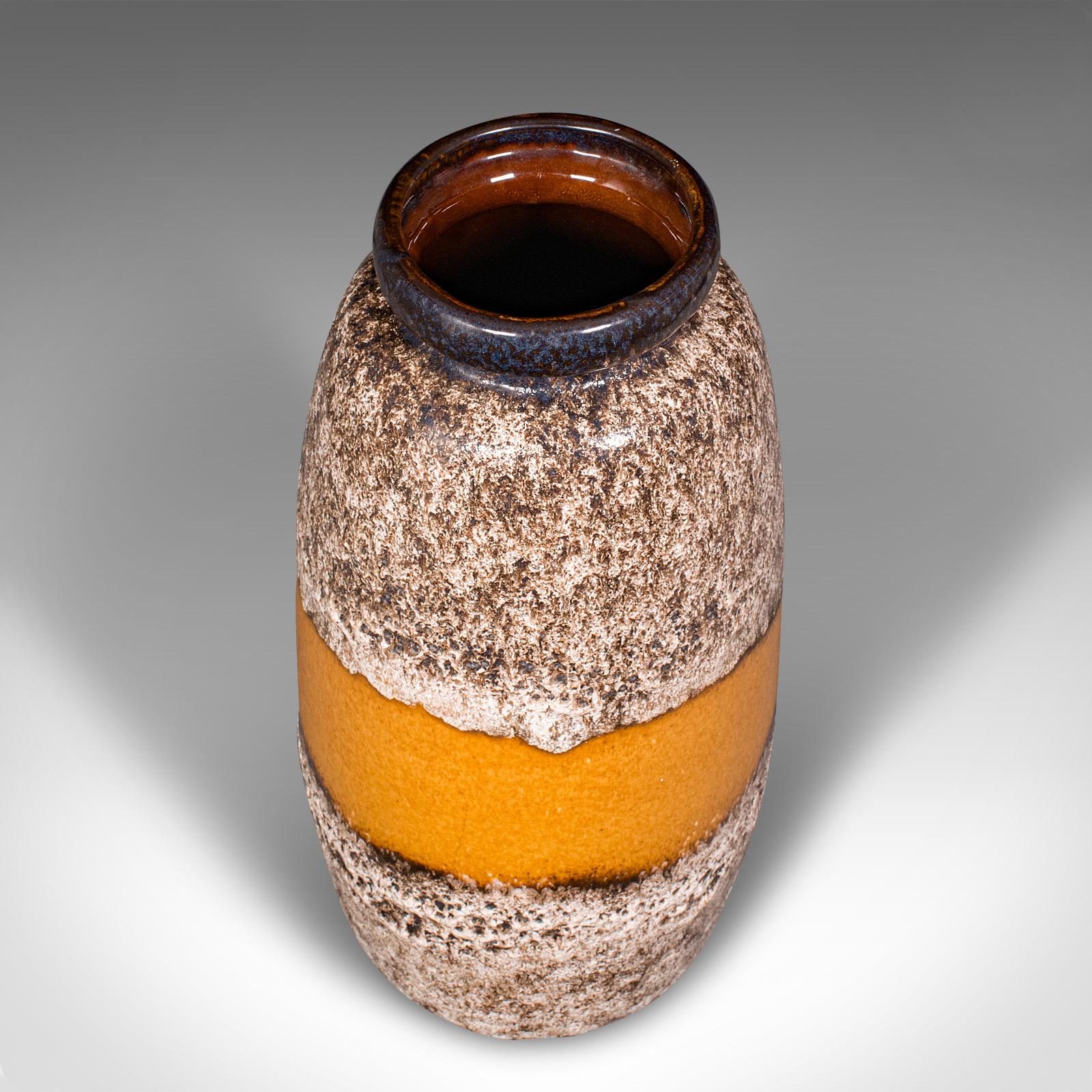 20th Century Vintage Fat Lava Vase, German, Ceramic, Magma Finish, Stick Stand, Mid Century