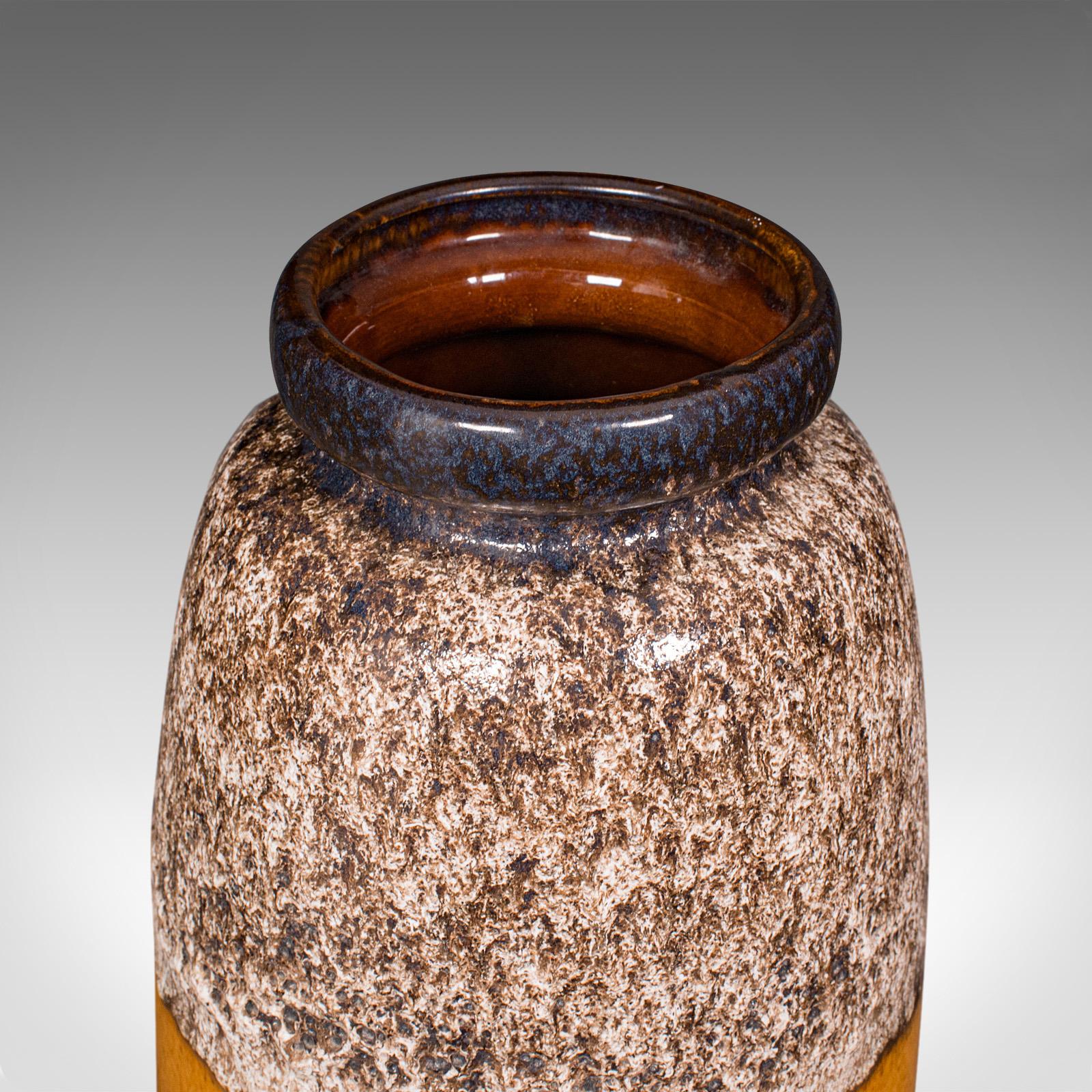 Vintage Fat Lava Vase, German, Ceramic, Magma Finish, Stick Stand, Mid Century 1