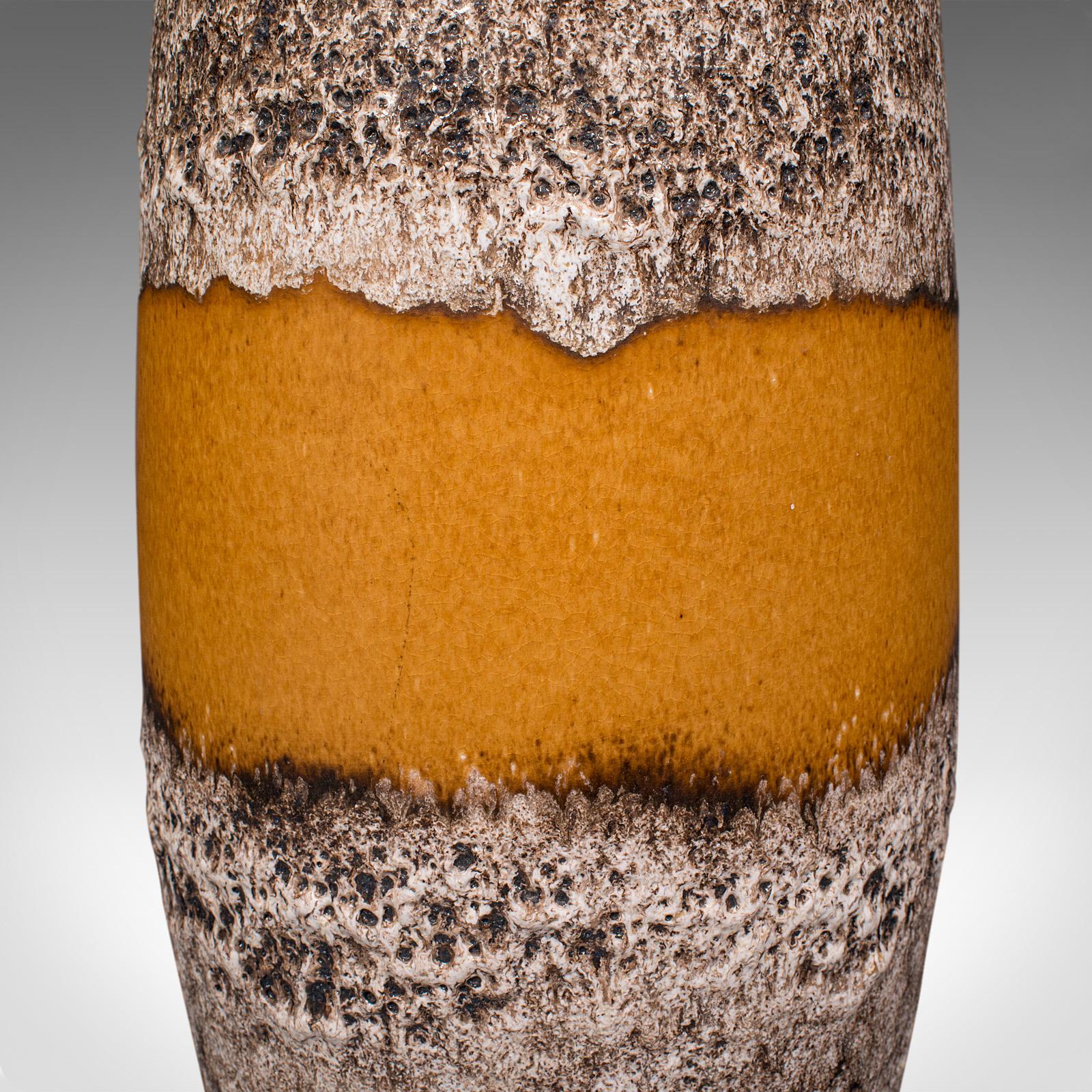 Vintage Fat Lava Vase, German, Ceramic, Magma Finish, Stick Stand, Mid Century 2