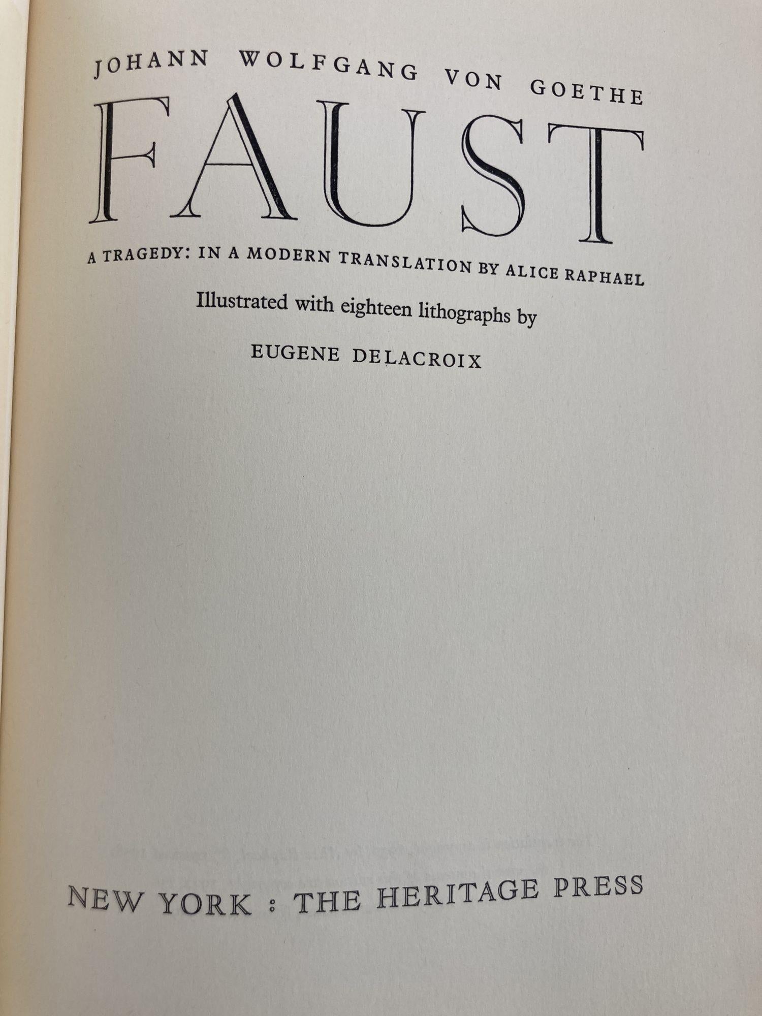 Vintage Faust Book by Johann Goethe Illustrated by Eugène Delacroix ...