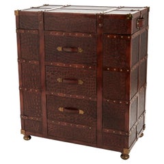 Vintage Faux Alligator Steamer Trunk Bar by Maitland Smith