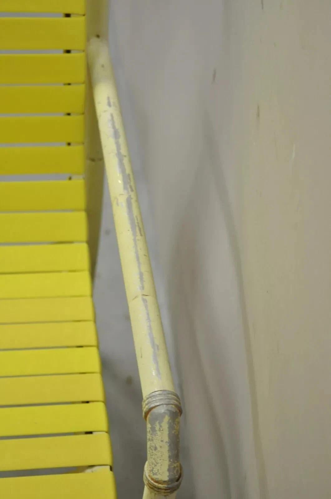 Vintage Faux Bamboo Aluminum Yellow Hauser Pool Patio Dining Chairs - Set or 4 For Sale 3