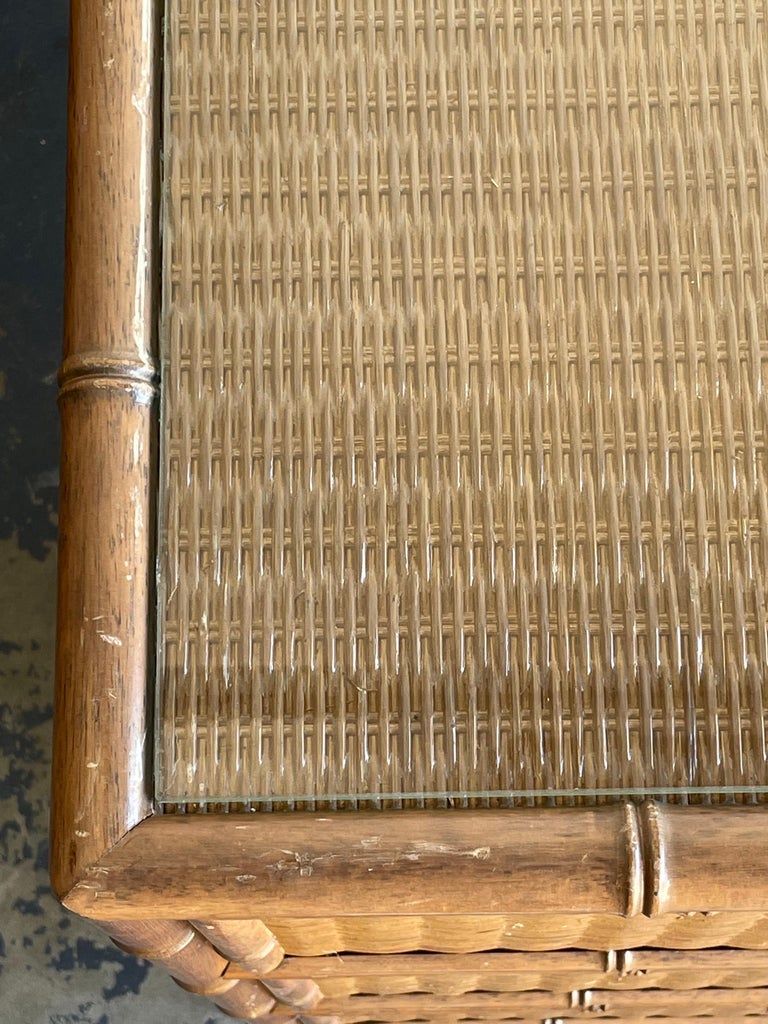 Vintage Faux Bamboo and Rattan Campaign Style Sideboard or Dresser at 1stDibs vintage bamboo