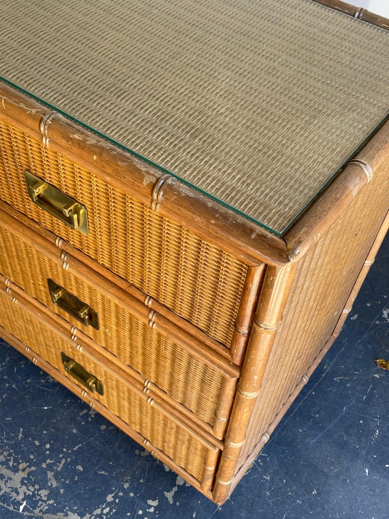 Vintage Faux Bamboo and Rattan Campaign Style Sideboard or Dresser at 1stDibs vintage bamboo