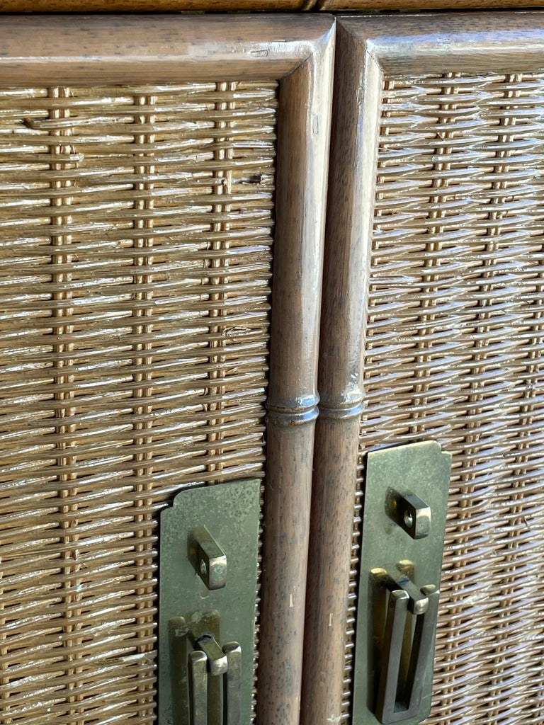Vintage Faux Bamboo and Rattan Campaign Style Sideboard or Dresser at 1stDibs vintage bamboo