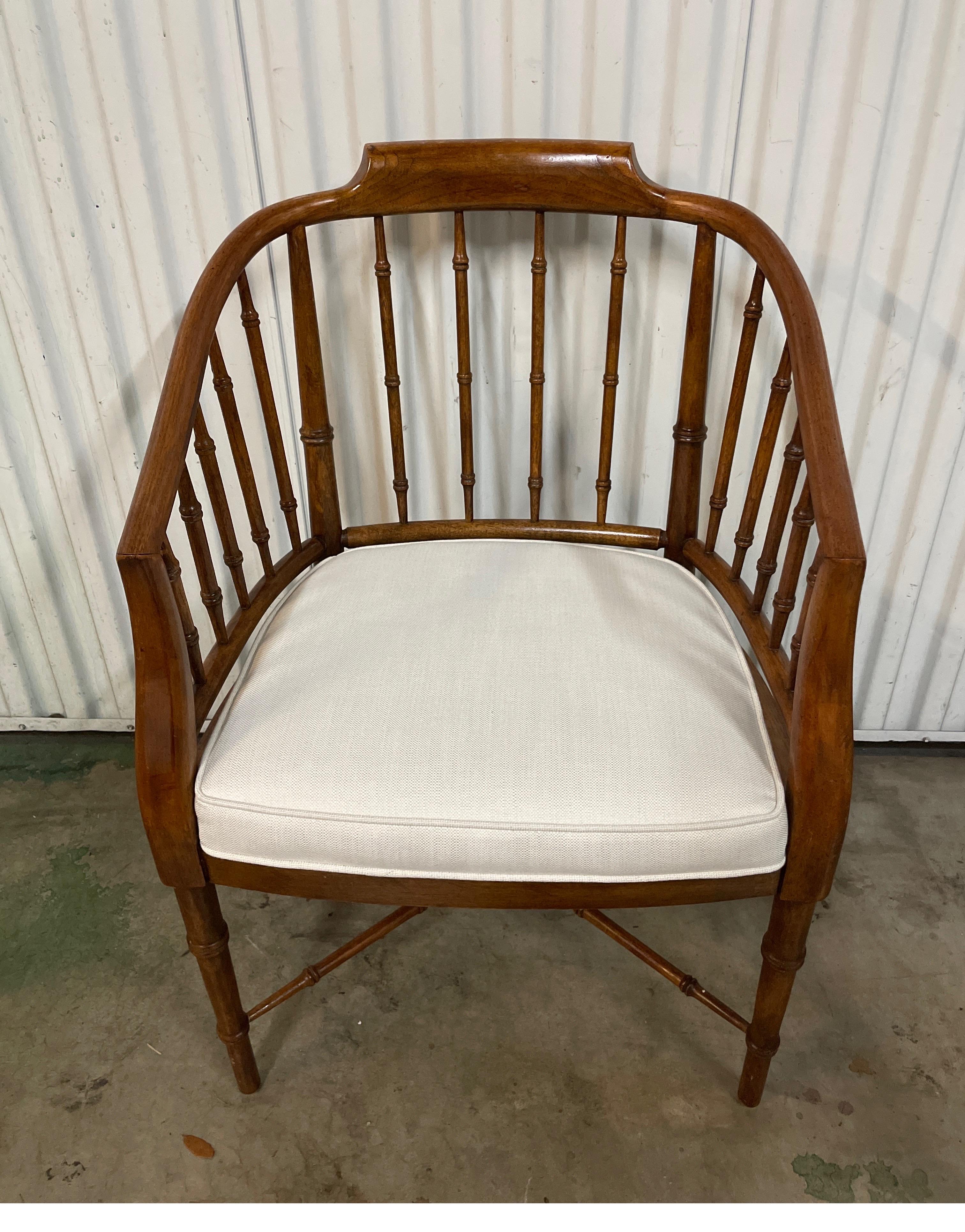 American Vintage Faux Bamboo Armchair For Sale