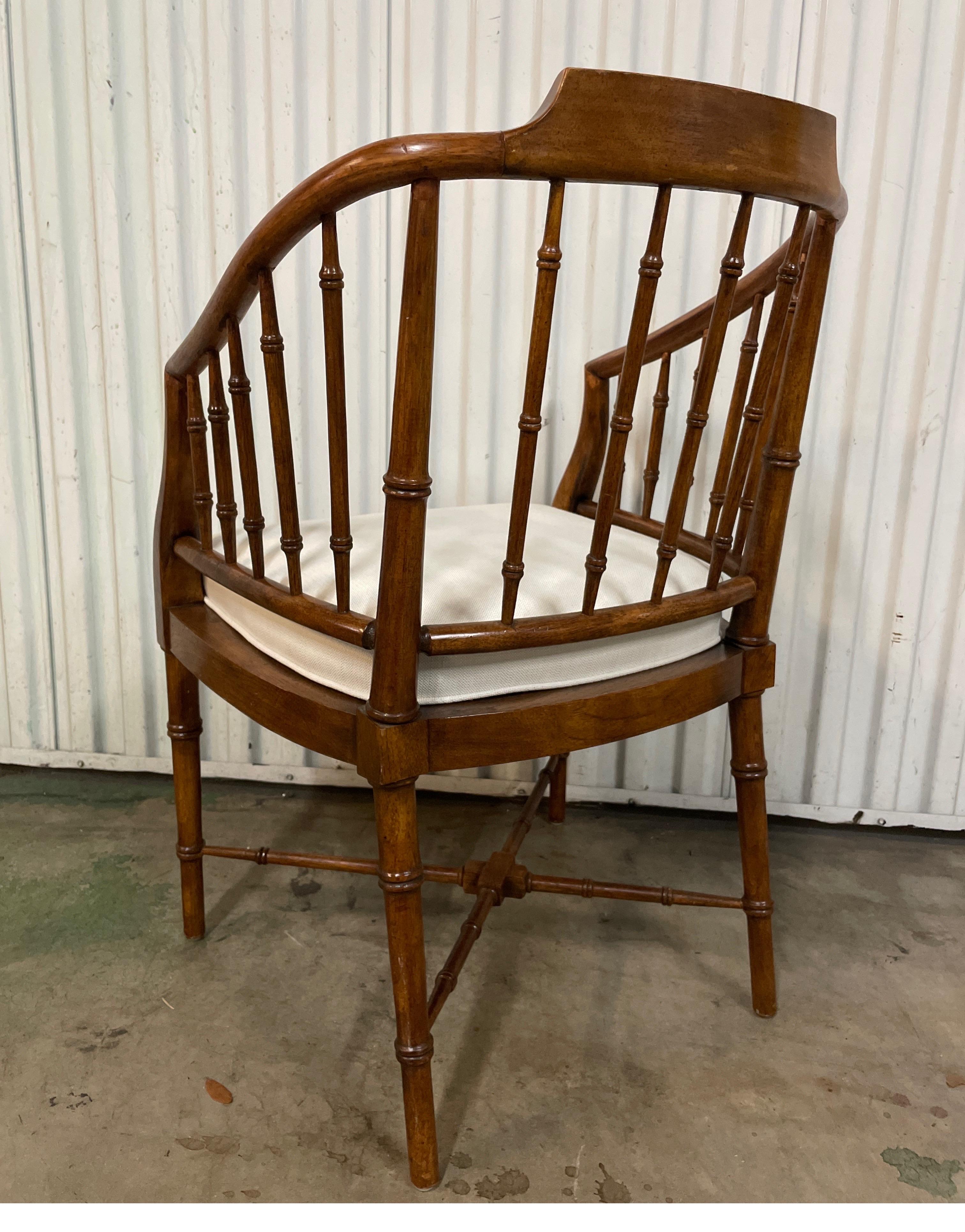 20th Century Vintage Faux Bamboo Armchair For Sale