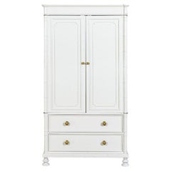 Vintage Faux Bamboo Cabinet From Baker Furniture Lacquered White