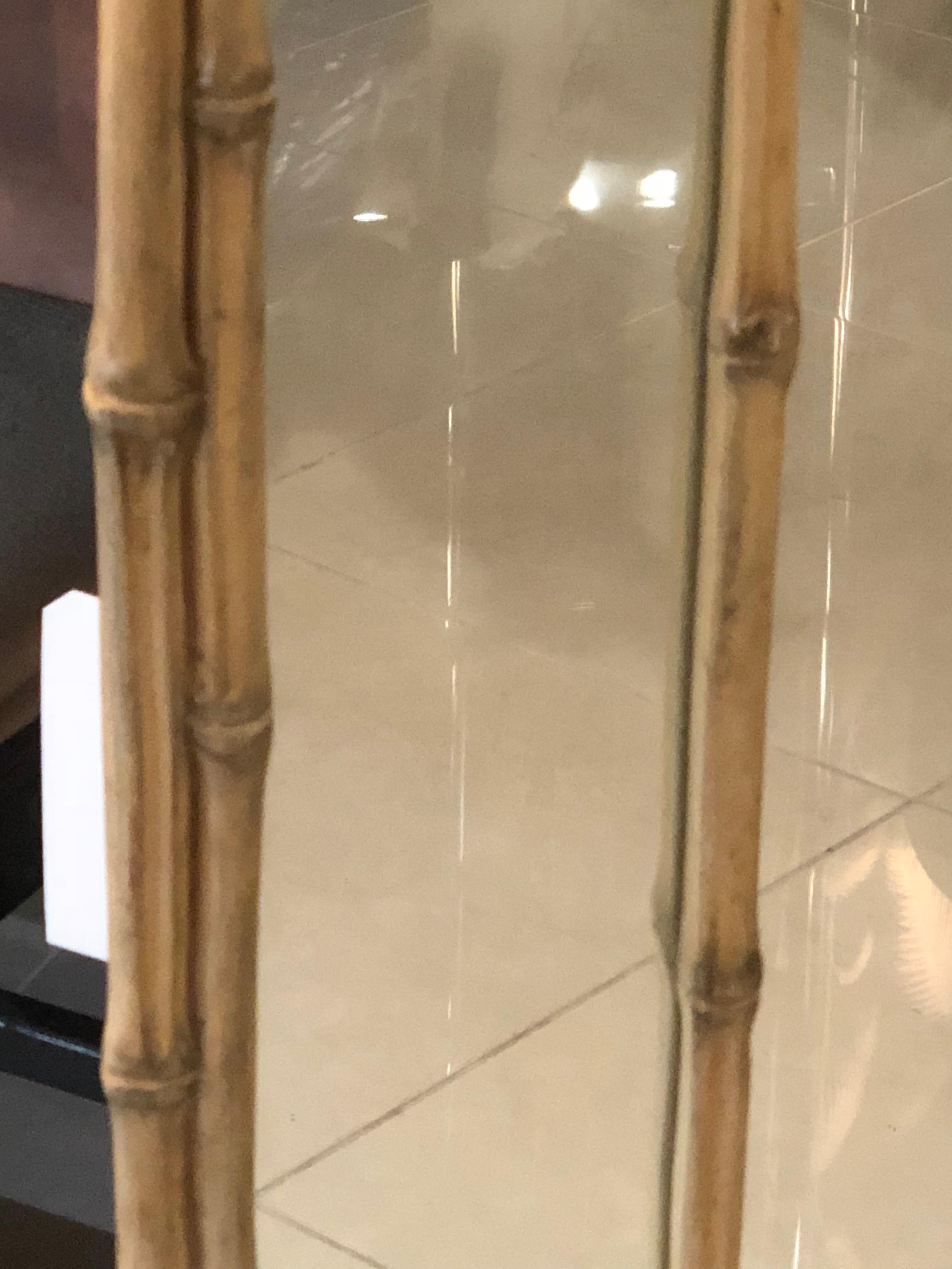 faux bamboo mirror vintage
