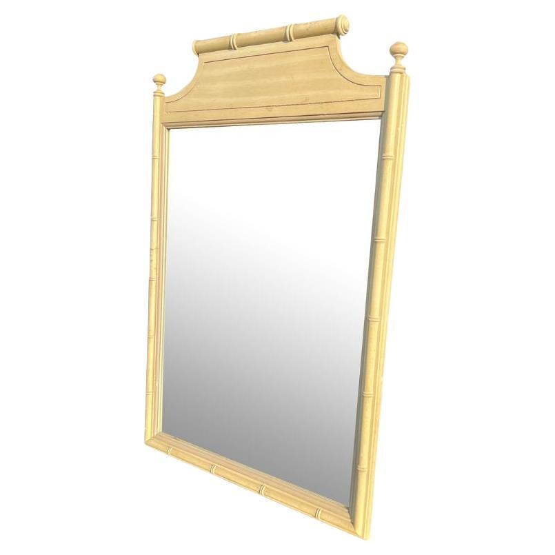 Vintage Faux Bamboo Chinoiserie Style Wall Hanging Mirror