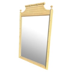 Vintage Faux Bamboo Chinoiserie Style Wall Hanging Mirror