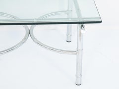 Vintage Faux Bamboo Chrome Couchtisch mit Glasplatte