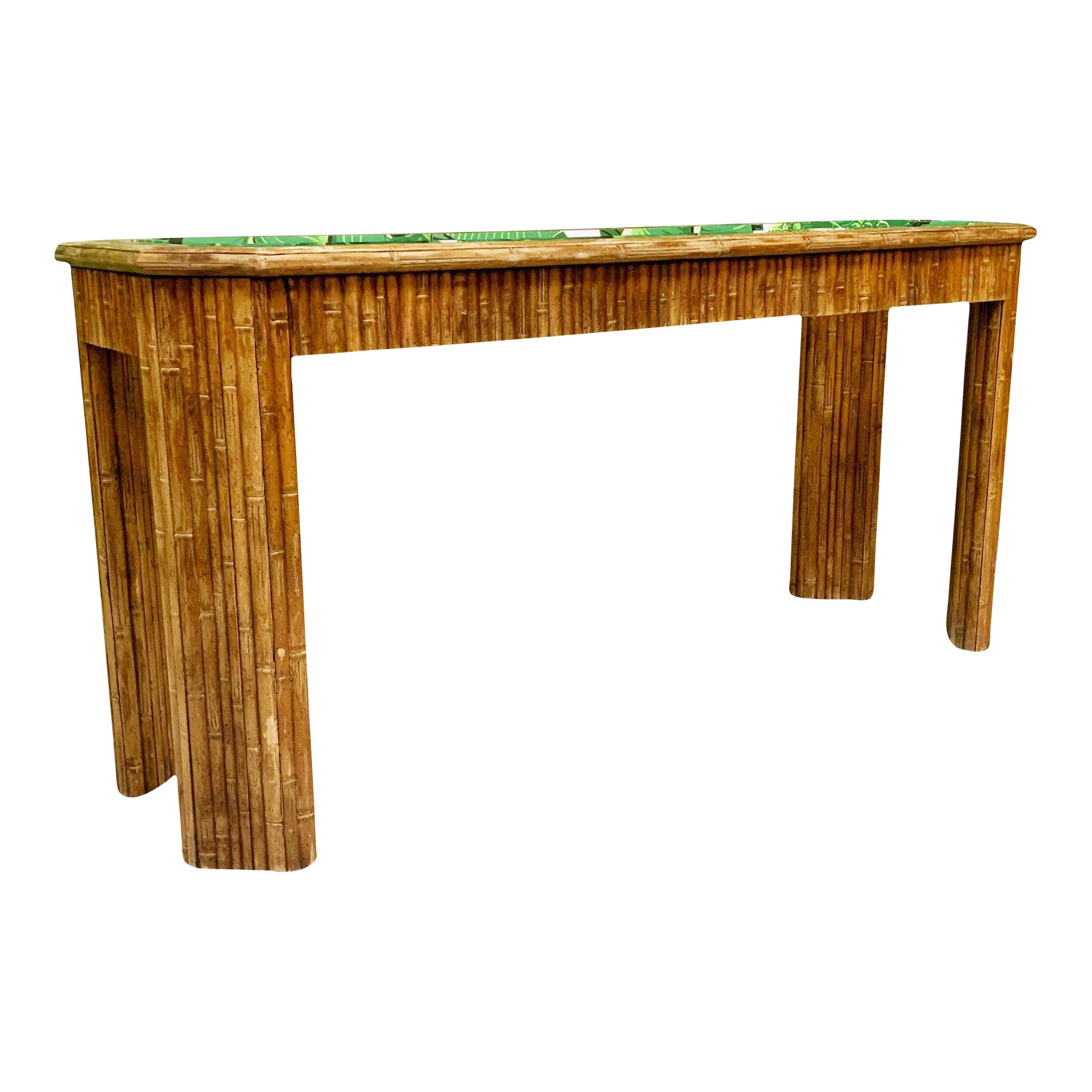 Vintage Faux Bamboo Console Table