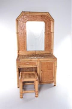 Vintage Faux Bamboo Dressing Table 'Natural Beauty', 1980s, France